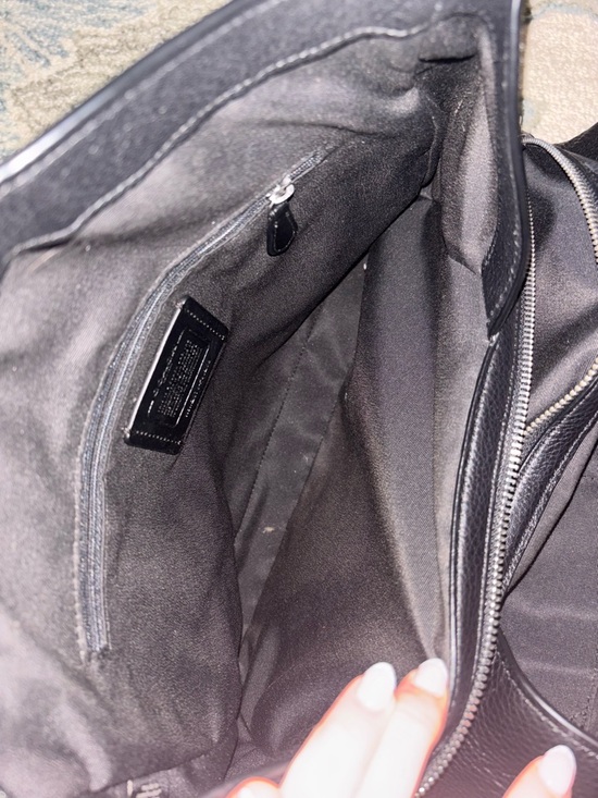 Coach Black Pebbled Leather Shoulder Bag with Silver Hardware - Picture 7 of 11